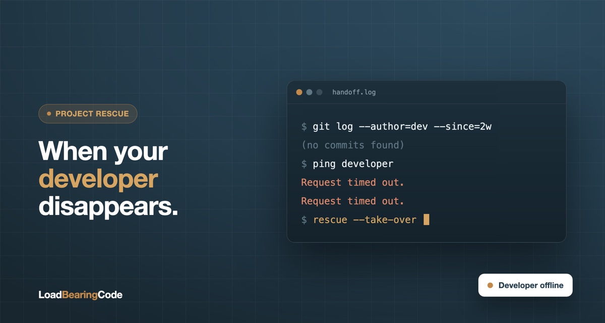 Cover image for “What to do when your developer disappears”